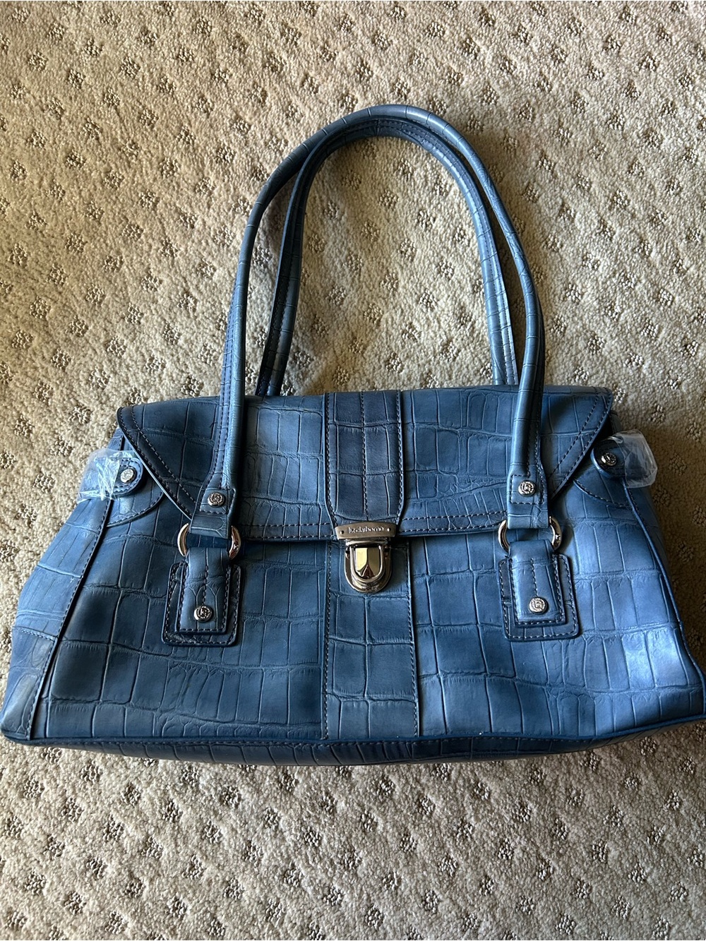 Liz Claiborne Blue Croc Leather Bag